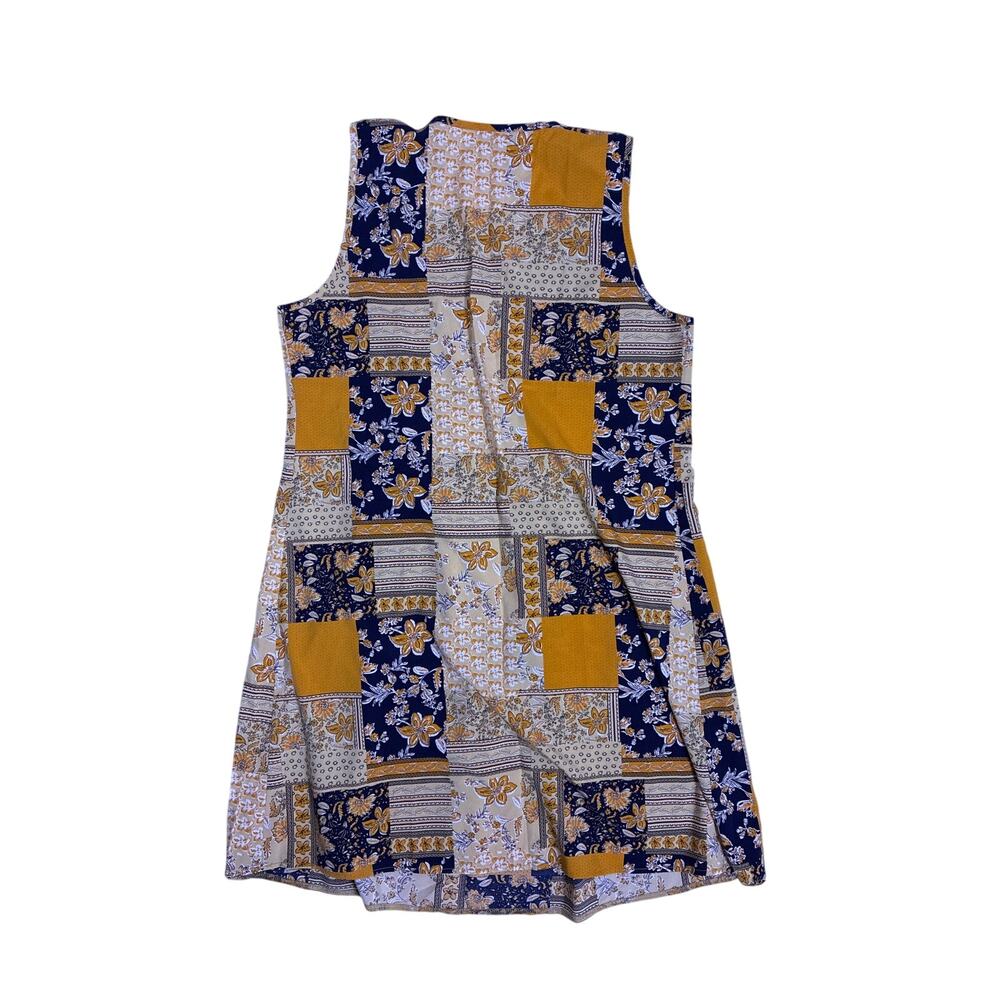 Patchwork Floral Spring Dress Yellow Blue Easter Cottagecore Women’s XL - Picture 4 of 6